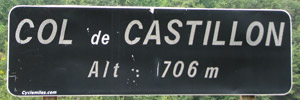 Col de Castillon - sign