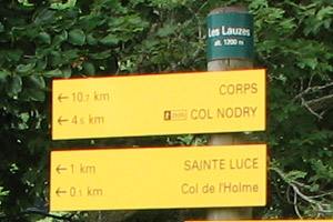 Col de l'Holme - Sign indicated we passed it 100m back