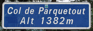 Col de Parquetout - 1st Sign